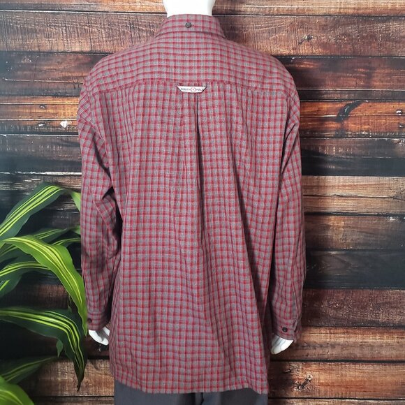 Southpole Top XL Vintage Y2K Flannel Button Up Shirt Red Gray Plaid - Picture 5 of 12